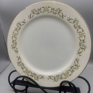 Bell Flowers Elegant White and Green Dinner Plates set of 4